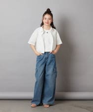 KJBGW01034 a.v.v KIDS(アー・ヴェ・ヴェ) 【ジュニア】[140-150]アソートクロップドシャツ ライトブルー