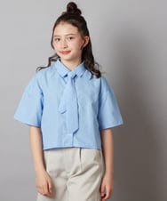 KJBGW01034 a.v.v KIDS(アー・ヴェ・ヴェ) 【ジュニア】[140-150]アソートクロップドシャツ ライトブルー