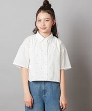 KJBGW01034 a.v.v KIDS(アー・ヴェ・ヴェ) 【ジュニア】[140-150]アソートクロップドシャツ ライトブルー