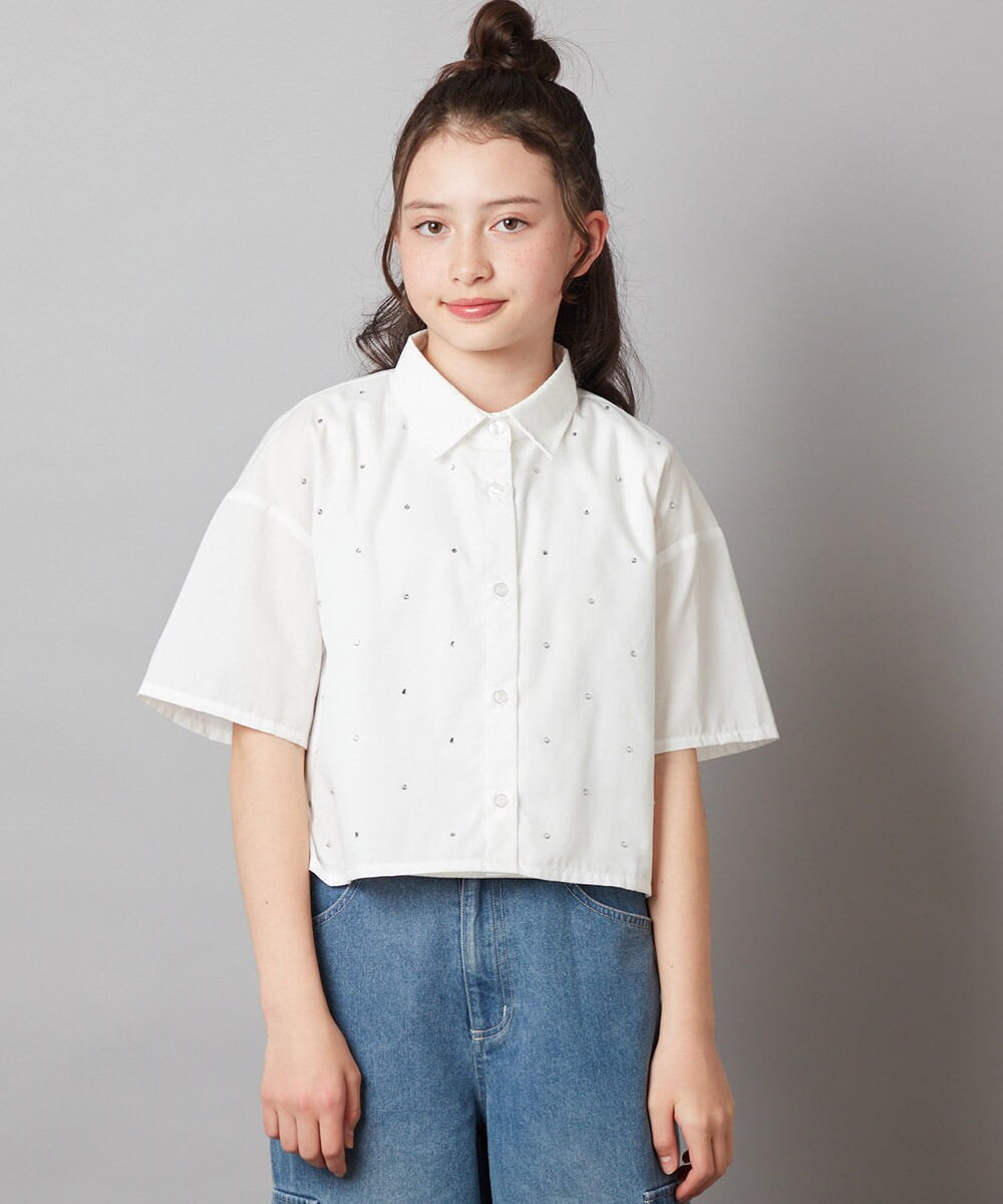 KJBGW01034 a.v.v KIDS(アー・ヴェ・ヴェ) 【ジュニア】[140-150]アソートクロップドシャツ ライトブルー