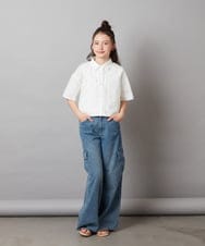 KJBGX01039 a.v.v KIDS(アー・ヴェ・ヴェ) 【ジュニア】[160]アソートクロップドシャツ ホワイト