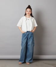 KJBGX01039 a.v.v KIDS(アー・ヴェ・ヴェ) 【ジュニア】[160]アソートクロップドシャツ ホワイト