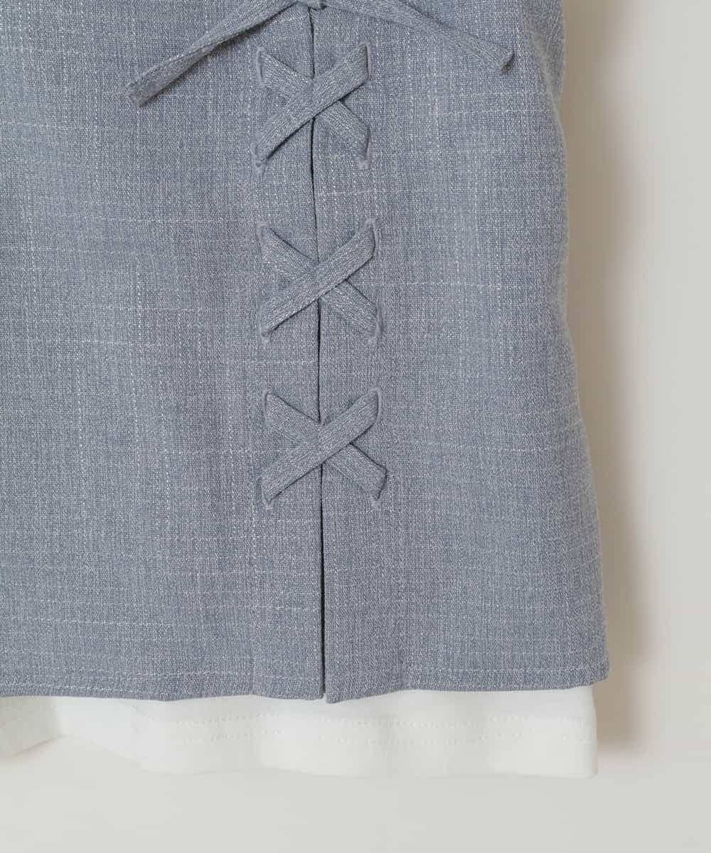 KJBGX02049 a.v.v KIDS(アー・ヴェ・ヴェ) [160]【セットアップ対応】レースアップドッキングTシャツ ライトブルー