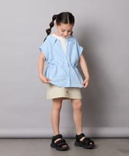 KJBHA22039 a.v.v KIDS(アー・ヴェ・ヴェ) [120-160]【接触冷感】ポコポコレイヤード風ブラウス ライトブルー