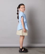 KJBHA22039 a.v.v KIDS(アー・ヴェ・ヴェ) [120-160]【接触冷感】ポコポコレイヤード風ブラウス ライトブルー