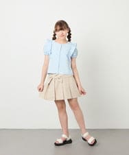 KJBHD75039 a.v.v KIDS(アー・ヴェ・ヴェ) [130-160]【冷感/洗える】肩フリルブラウス ライトブルー