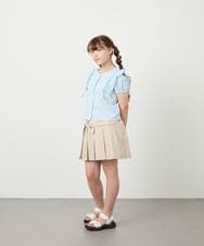 KJBHD75039 a.v.v KIDS(アー・ヴェ・ヴェ) [130-160]【冷感/洗える】肩フリルブラウス ライトブルー