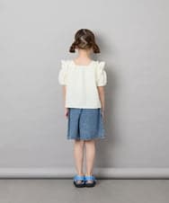 KJBHD75039 a.v.v KIDS(アー・ヴェ・ヴェ) [130-160]【冷感/洗える】肩フリルブラウス アイボリー