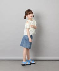 KJBHD75039 a.v.v KIDS(アー・ヴェ・ヴェ) [130-160]【冷感/洗える】肩フリルブラウス アイボリー