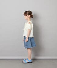 KJBHD75039 a.v.v KIDS(アー・ヴェ・ヴェ) [130-160]【冷感/洗える】肩フリルブラウス アイボリー
