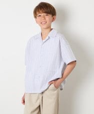 KJBHD90039 a.v.v KIDS(アー・ヴェ・ヴェ) [140-150]【男女兼用】ポケット付き開襟シャツ ホワイト