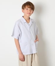 KJBHD90039 a.v.v KIDS(アー・ヴェ・ヴェ) [140-150]【男女兼用】ポケット付き開襟シャツ ホワイト