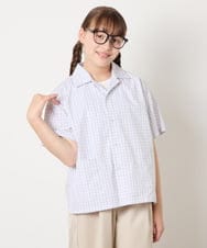 KJBHD90039 a.v.v KIDS(アー・ヴェ・ヴェ) [140-150]【男女兼用】ポケット付き開襟シャツ ホワイト