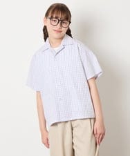 KJBHD90039 a.v.v KIDS(アー・ヴェ・ヴェ) [140-150]【男女兼用】ポケット付き開襟シャツ ホワイト