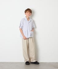 KJBHD90039 a.v.v KIDS(アー・ヴェ・ヴェ) [140-150]【男女兼用】ポケット付き開襟シャツ ホワイト