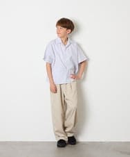 KJBHD90039 a.v.v KIDS(アー・ヴェ・ヴェ) [140-150]【男女兼用】ポケット付き開襟シャツ ホワイト