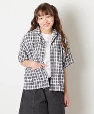 KJBHD90039 a.v.v KIDS(アー・ヴェ・ヴェ) [140-150]【男女兼用】ポケット付き開襟シャツ ブラック