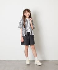 KJBHD90039 a.v.v KIDS(アー・ヴェ・ヴェ) [140-150]【男女兼用】ポケット付き開襟シャツ ブラック