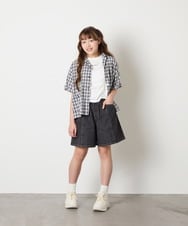 KJBHD90039 a.v.v KIDS(アー・ヴェ・ヴェ) [140-150]【男女兼用】ポケット付き開襟シャツ ブラック