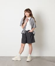 KJBHD90039 a.v.v KIDS(アー・ヴェ・ヴェ) [140-150]【男女兼用】ポケット付き開襟シャツ ブラック