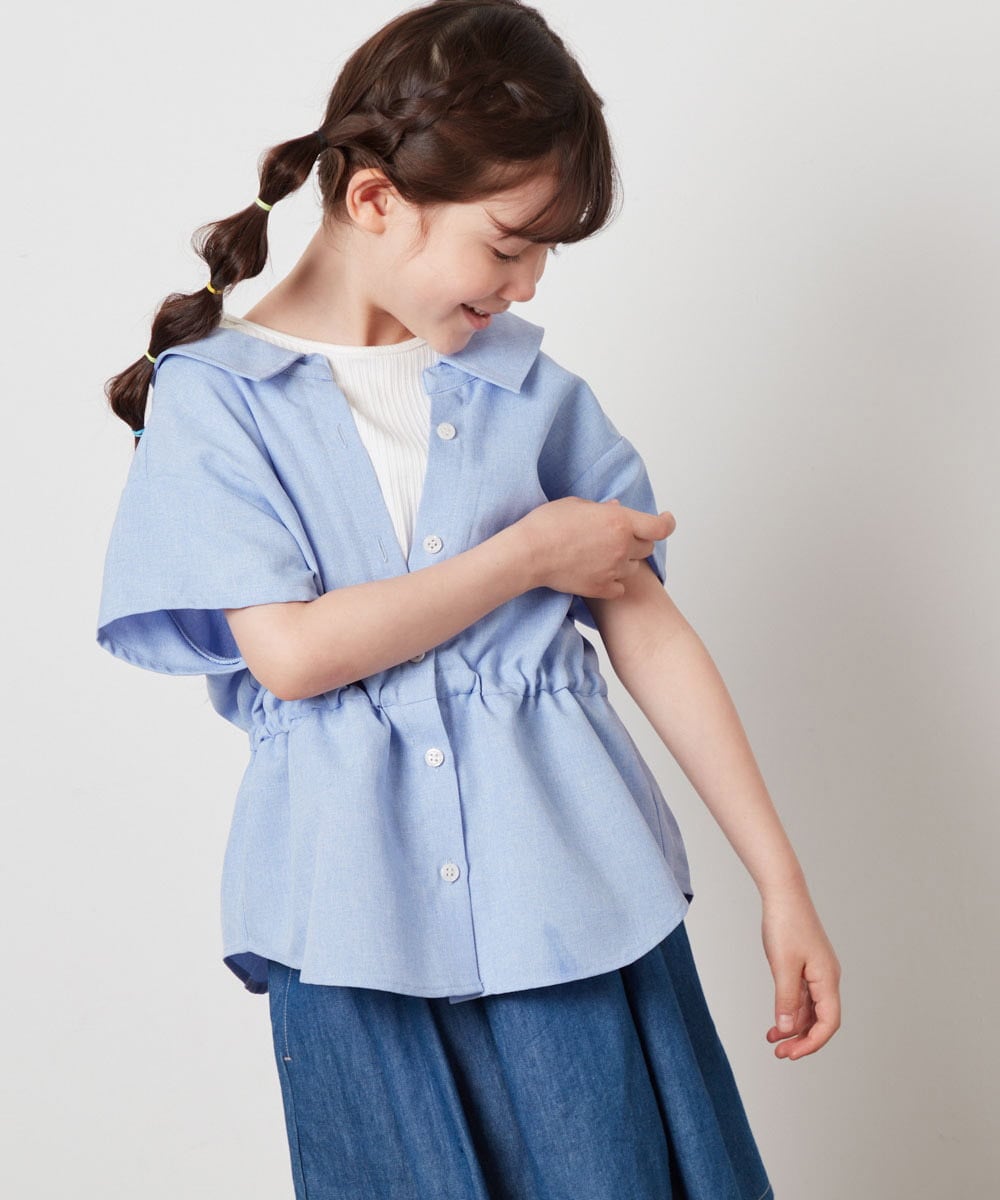 KJBHV21029 a.v.v KIDS(アー・ヴェ・ヴェ) [100-130]レイヤード風ブラウス ライトブルー