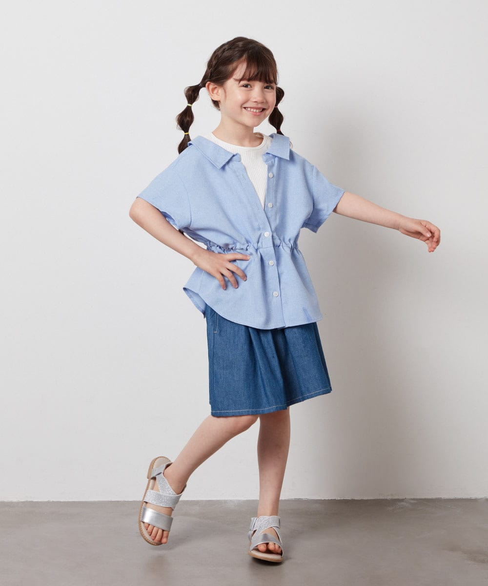 KJBHV21029 a.v.v KIDS(アー・ヴェ・ヴェ) [100-130]レイヤード風ブラウス ライトブルー