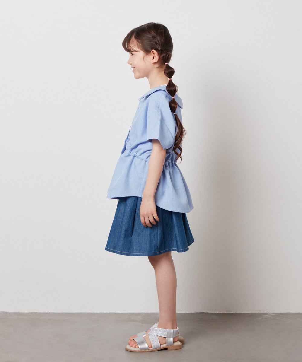 KJBHV21029 a.v.v KIDS(アー・ヴェ・ヴェ) [100-130]レイヤード風ブラウス ライトブルー