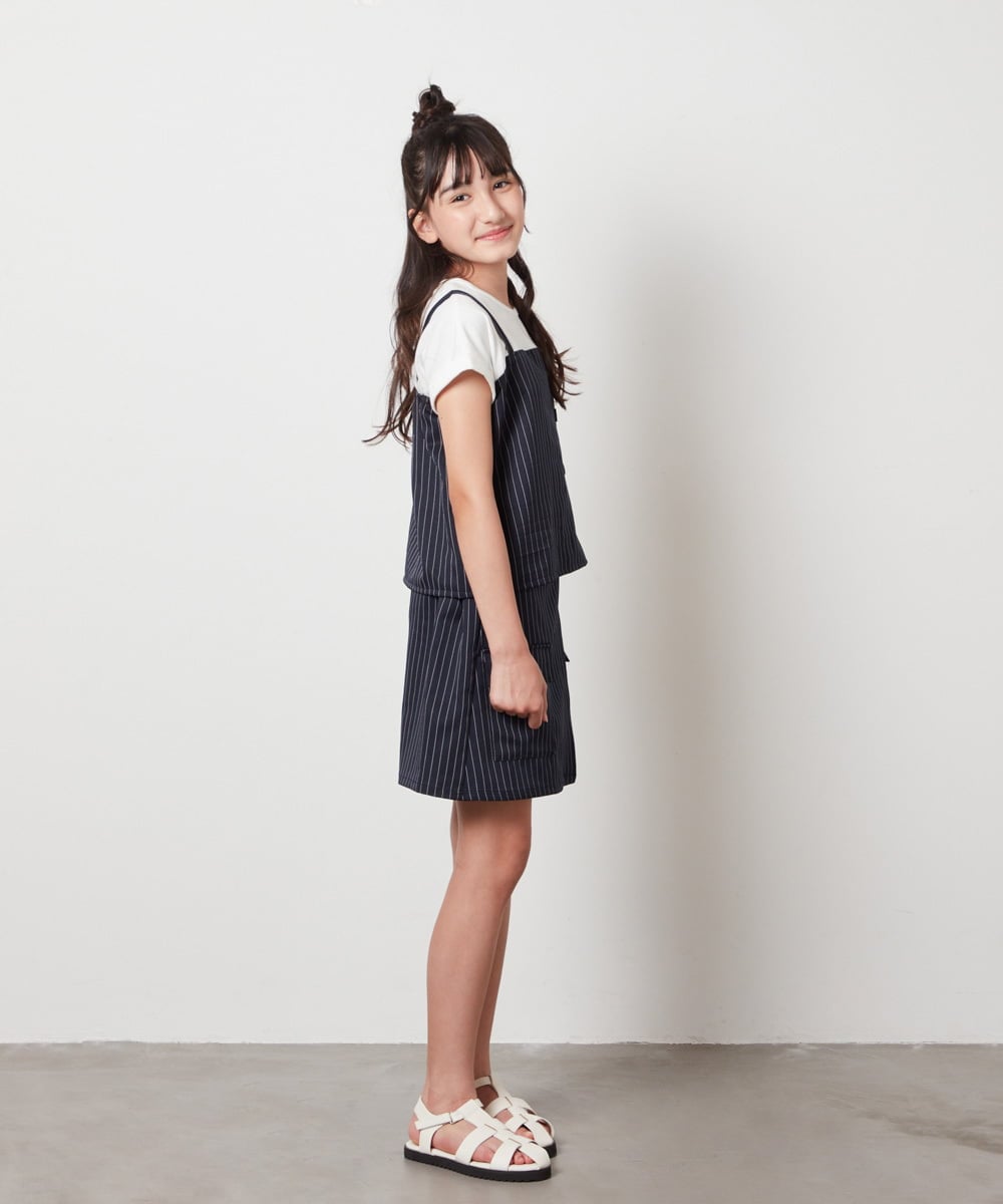 KJBHW20034 a.v.v KIDS(アー・ヴェ・ヴェ) [140-150]【セットアップ対応】ビスチェドッキング風トップス ネイビー