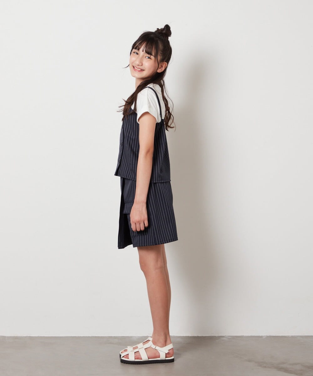 KJBHW20034 a.v.v KIDS(アー・ヴェ・ヴェ) [140-150]【セットアップ対応】ビスチェドッキング風トップス ネイビー