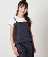 KJBHW20034 a.v.v KIDS(アー・ヴェ・ヴェ) [140-150]【セットアップ対応】ビスチェドッキング風トップス ネイビー