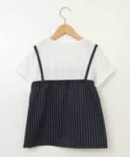 KJBHW20034 a.v.v KIDS(アー・ヴェ・ヴェ) [140-150]【セットアップ対応】ビスチェドッキング風トップス ネイビー