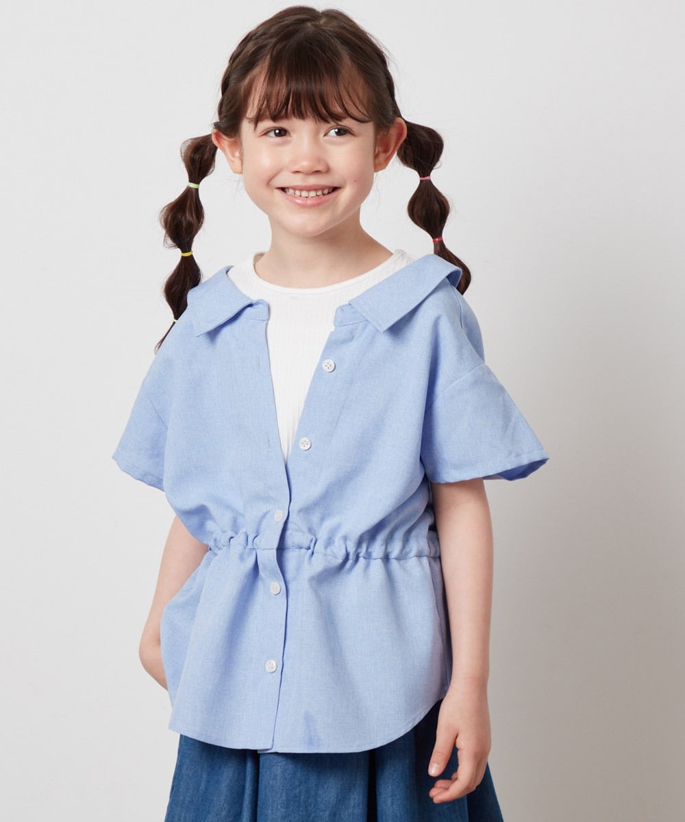 KJBHW21034 a.v.v KIDS(アー・ヴェ・ヴェ) [140-150]レイヤード風ブラウス ブラック