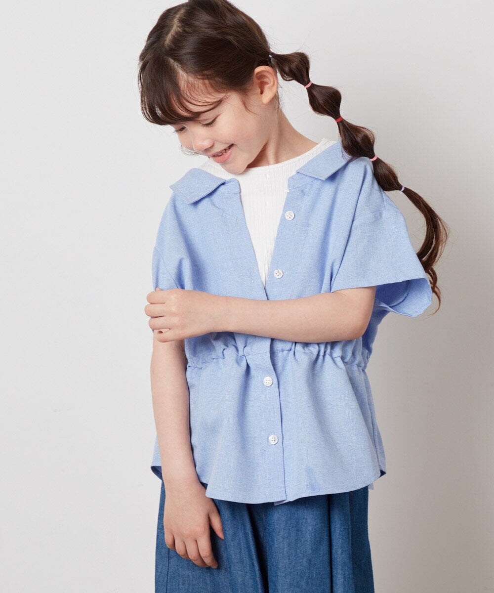 KJBHW21034 a.v.v KIDS(アー・ヴェ・ヴェ) [140-150]レイヤード風ブラウス ブラック