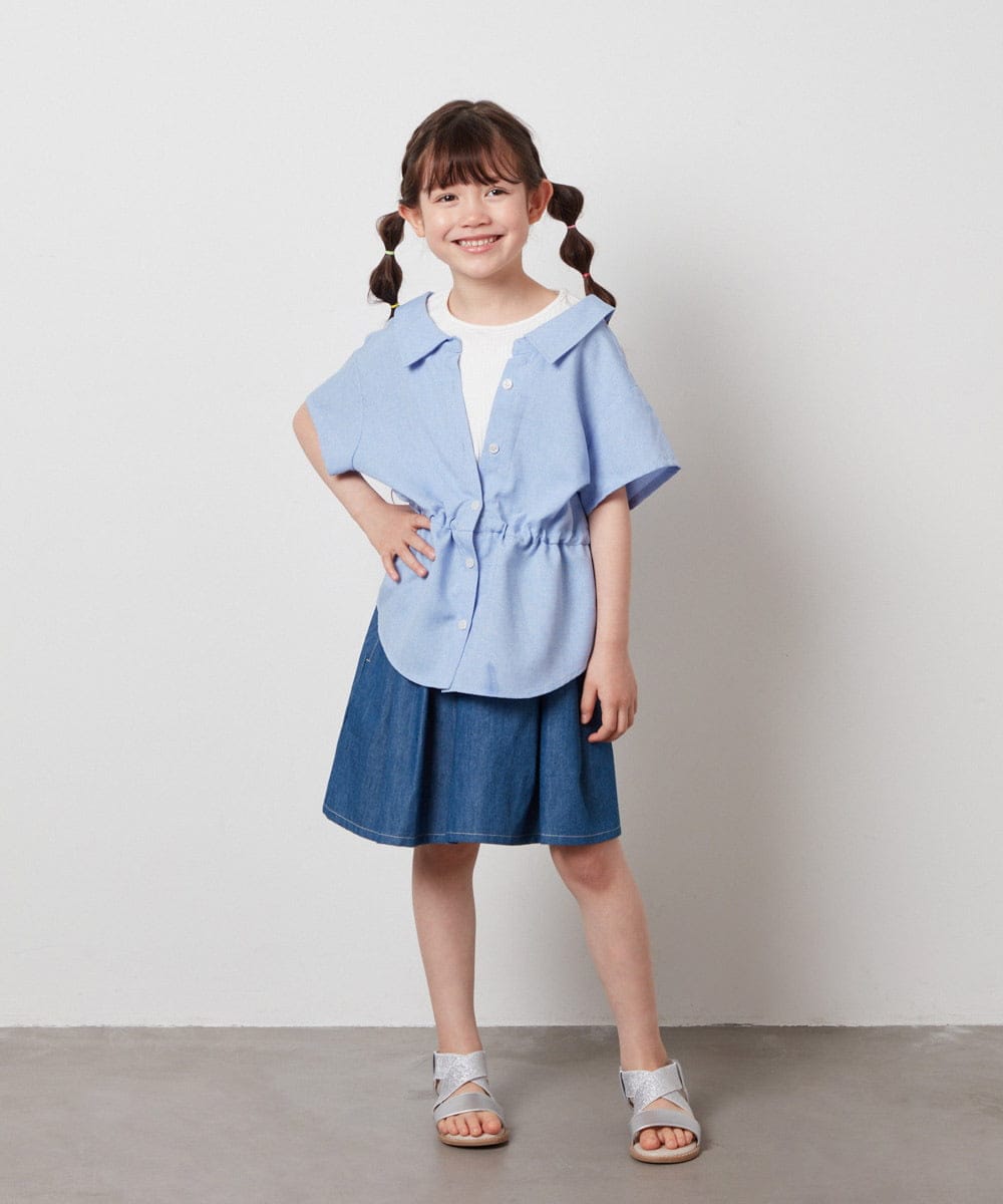KJBHW21034 a.v.v KIDS(アー・ヴェ・ヴェ) [140-150]レイヤード風ブラウス ブラック