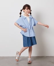 KJBHW21034 a.v.v KIDS(アー・ヴェ・ヴェ) [140-150]レイヤード風ブラウス ブラック