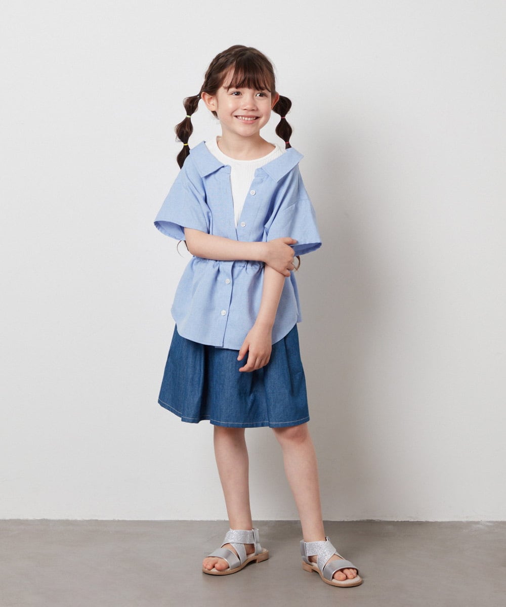 KJBHW21034 a.v.v KIDS(アー・ヴェ・ヴェ) [140-150]レイヤード風ブラウス ブラック