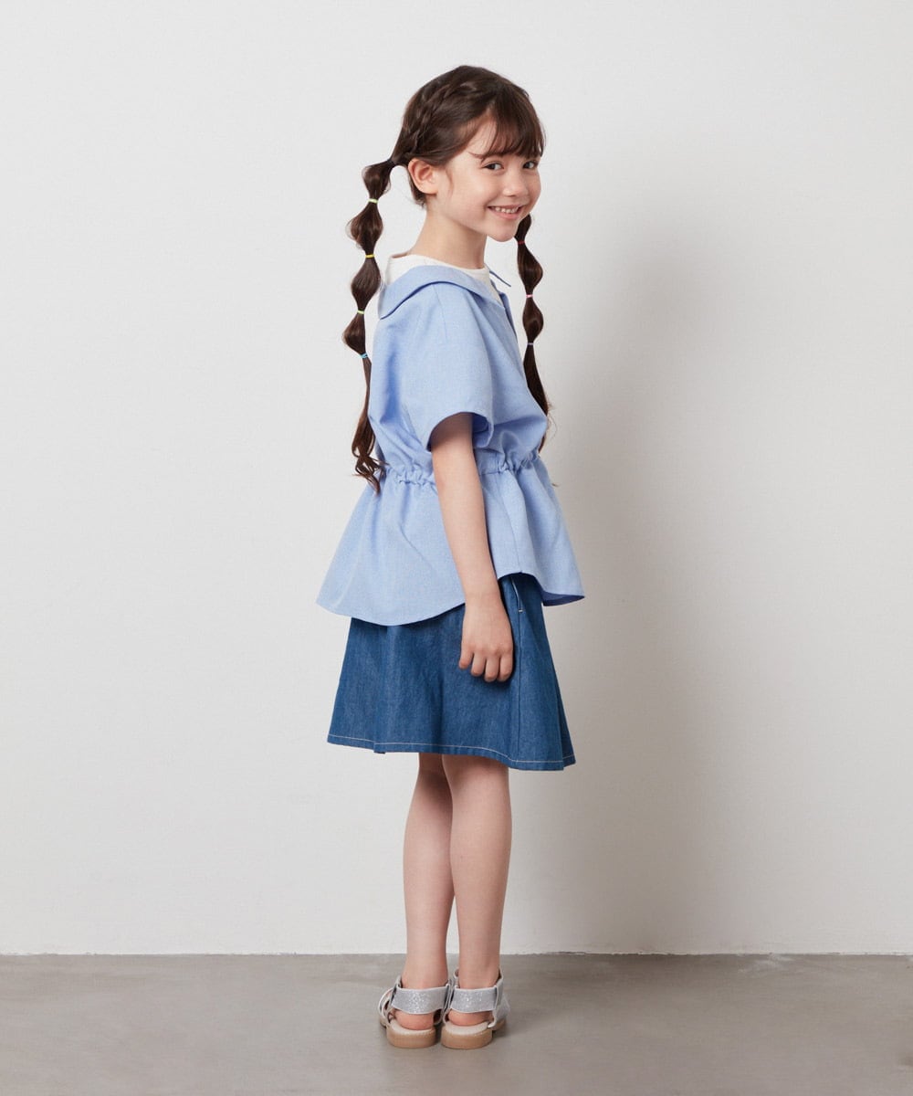KJBHW21034 a.v.v KIDS(アー・ヴェ・ヴェ) [140-150]レイヤード風ブラウス ブラック