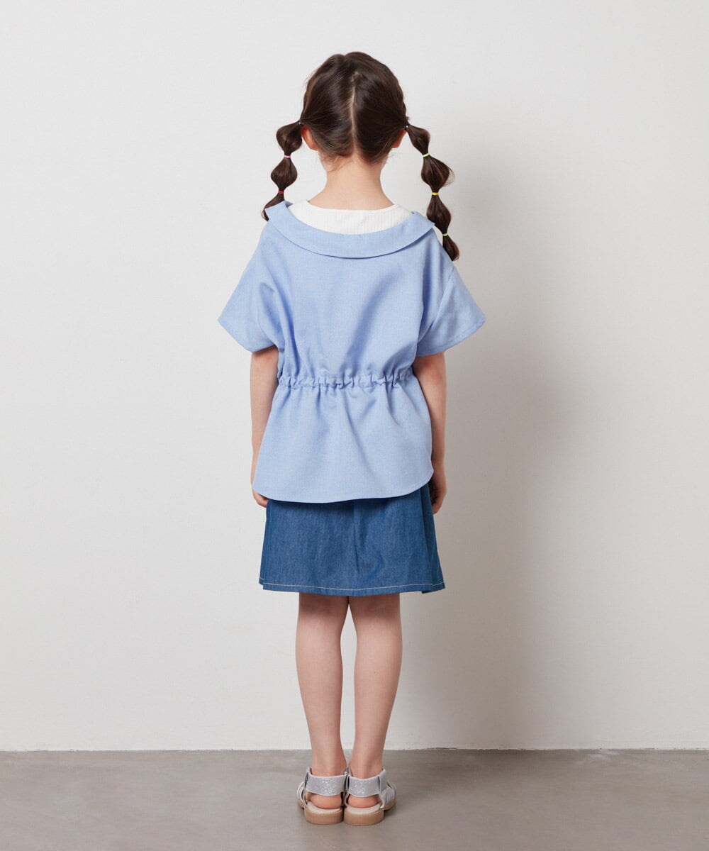 KJBHW21034 a.v.v KIDS(アー・ヴェ・ヴェ) [140-150]レイヤード風ブラウス ブラック