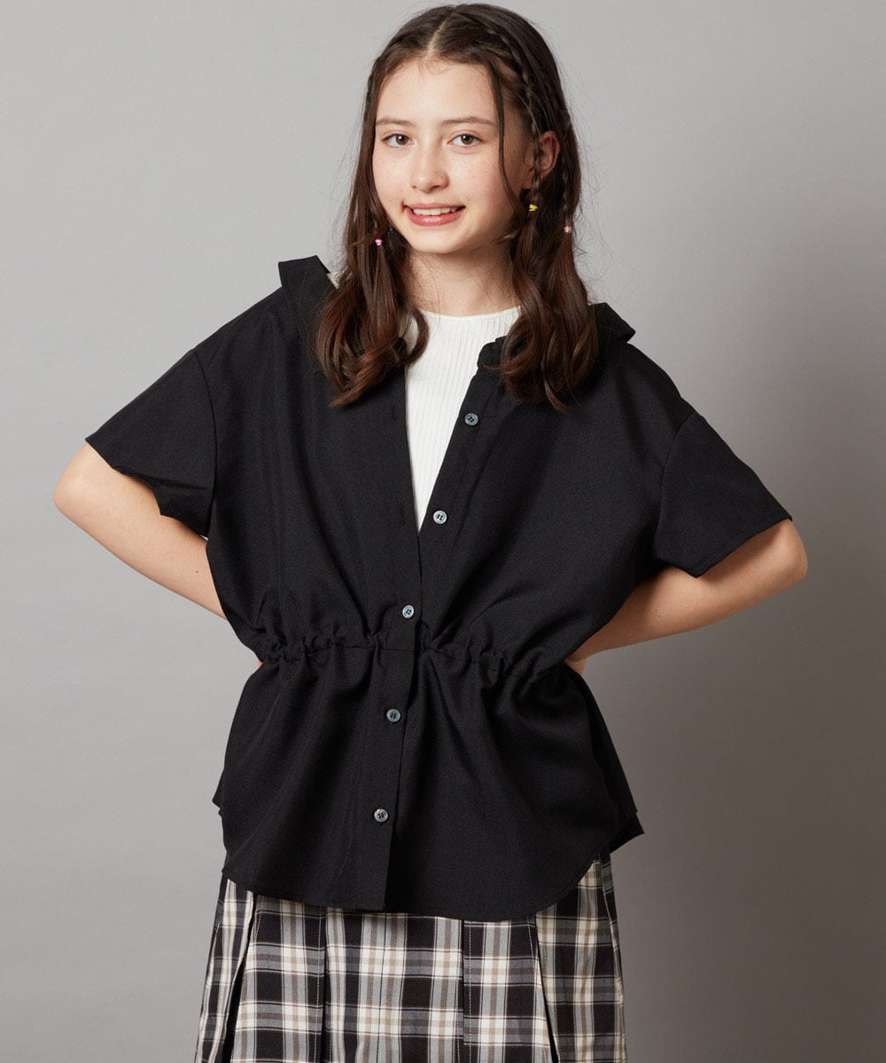 KJBHW21034 a.v.v KIDS(アー・ヴェ・ヴェ) [140-150]レイヤード風ブラウス ブラック