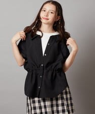 KJBHW21034 a.v.v KIDS(アー・ヴェ・ヴェ) [140-150]レイヤード風ブラウス ブラック