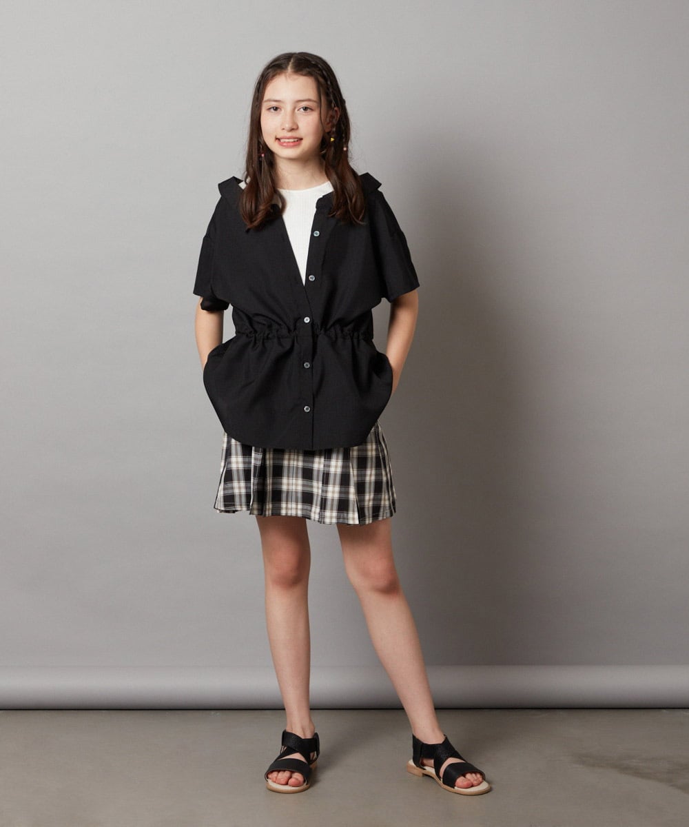 KJBHW21034 a.v.v KIDS(アー・ヴェ・ヴェ) [140-150]レイヤード風ブラウス ブラック