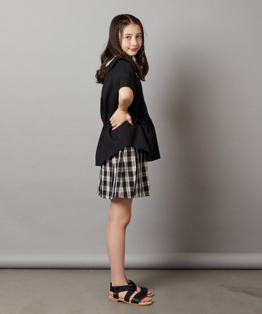 KJBHW21034 a.v.v KIDS(アー・ヴェ・ヴェ) [140-150]レイヤード風ブラウス ブラック
