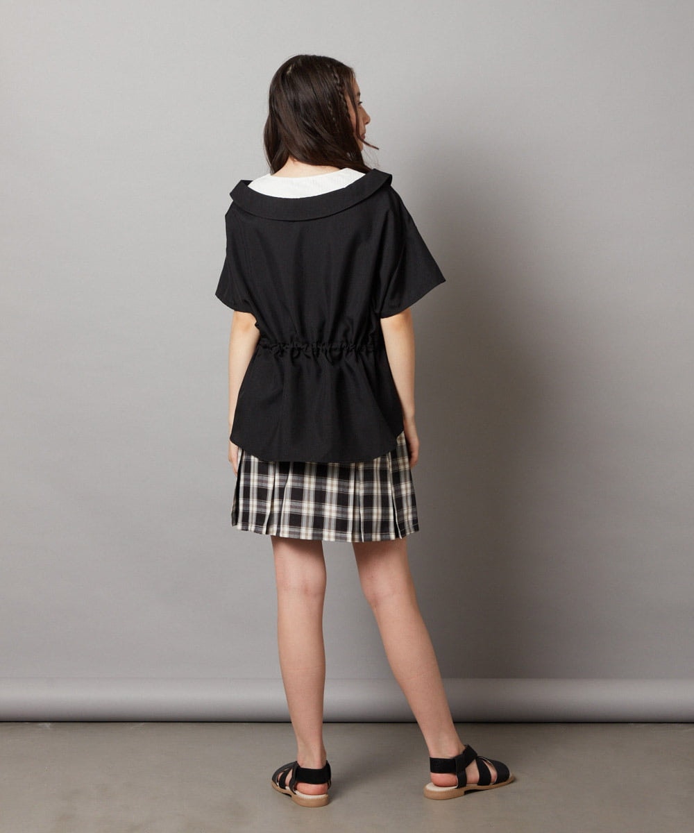 KJBHW21034 a.v.v KIDS(アー・ヴェ・ヴェ) [140-150]レイヤード風ブラウス ブラック