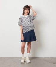 KJBHW22029 a.v.v KIDS(アー・ヴェ・ヴェ) [140-150]シアーチェックオフショルレイヤードブラウス ライトブルー