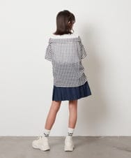 KJBHW22029 a.v.v KIDS(アー・ヴェ・ヴェ) [140-150]シアーチェックオフショルレイヤードブラウス ライトブルー