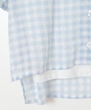 KJBHW22029 a.v.v KIDS(アー・ヴェ・ヴェ) [140-150]シアーチェックオフショルレイヤードブラウス ライトブルー