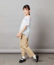 KJBHW22029 a.v.v KIDS(アー・ヴェ・ヴェ) [140-150]シアーチェックオフショルレイヤードブラウス ライトブルー
