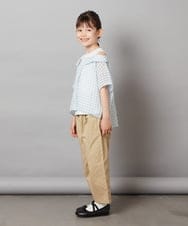 KJBHW22029 a.v.v KIDS(アー・ヴェ・ヴェ) [140-150]シアーチェックオフショルレイヤードブラウス ライトブルー