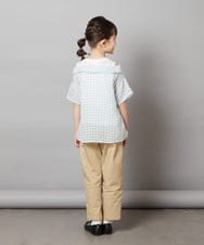 KJBHW22029 a.v.v KIDS(アー・ヴェ・ヴェ) [140-150]シアーチェックオフショルレイヤードブラウス ライトブルー