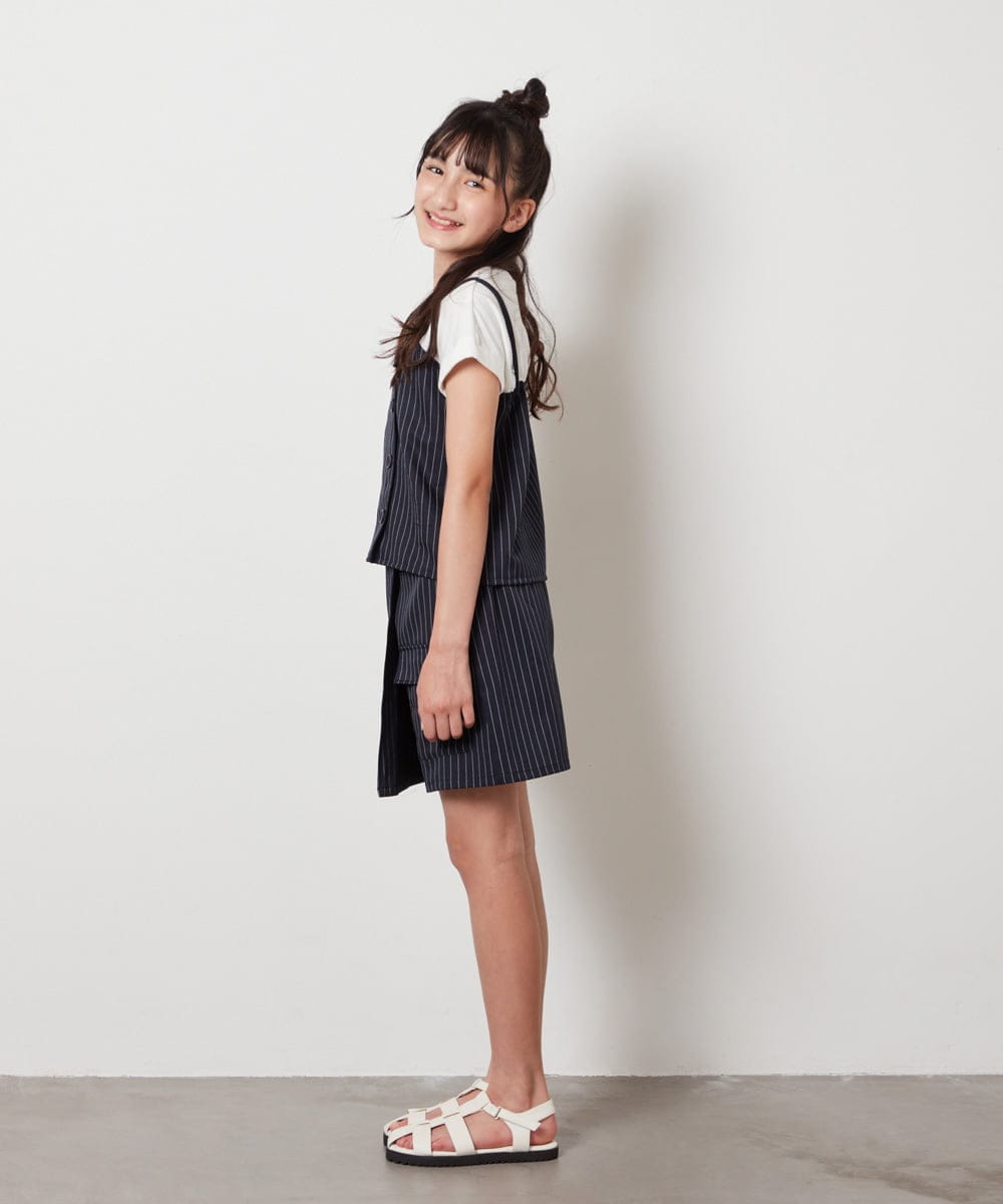 KJBHX20039 a.v.v KIDS(アー・ヴェ・ヴェ) [160]【セットアップ対応】ビスチェドッキング風トップス ネイビー